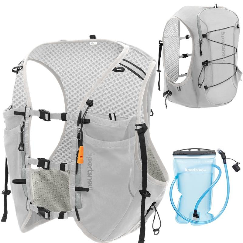 Sportsnew Hydration Vest 10L – Unisex Lightweight Running Backpack with 2L Bladder or 500Ml Soft Flasks, Waterproof Phone Pocket, Breathable Pack for Marathon, Trail Running, Hiking, Cycling