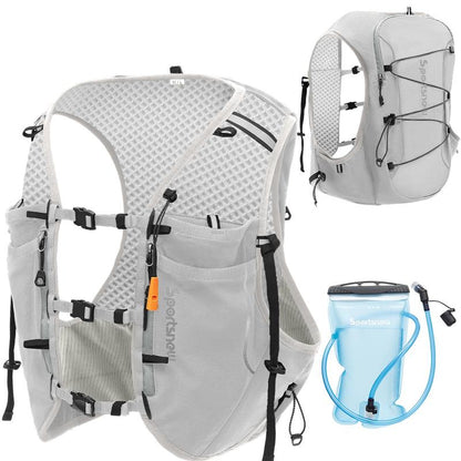 Sportsnew Hydration Vest 10L – Unisex Lightweight Running Backpack with 2L Bladder or 500Ml Soft Flasks, Waterproof Phone Pocket, Breathable Pack for Marathon, Trail Running, Hiking, Cycling
