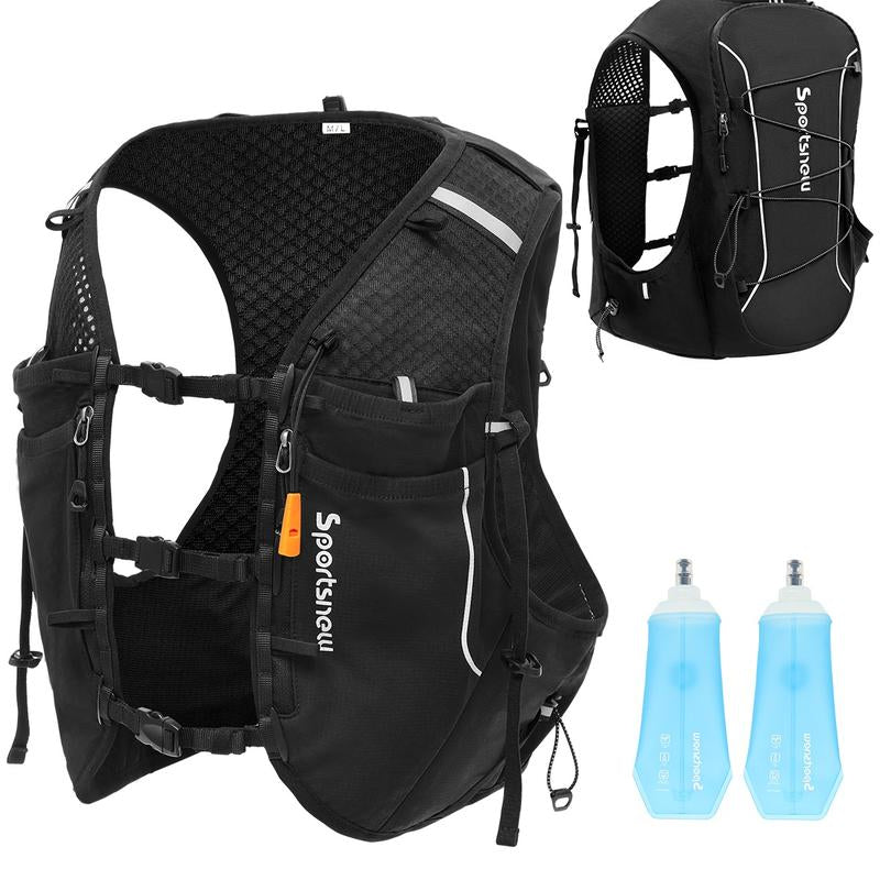 Sportsnew Hydration Vest 10L – Unisex Lightweight Running Backpack with 2L Bladder or 500Ml Soft Flasks, Waterproof Phone Pocket, Breathable Pack for Marathon, Trail Running, Hiking, Cycling