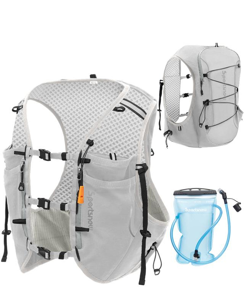 Sportsnew Hydration Vest 10L – Unisex Lightweight Running Backpack with 2L Bladder or 500Ml Soft Flasks, Waterproof Phone Pocket, Breathable Pack for Marathon, Trail Running, Hiking, Cycling