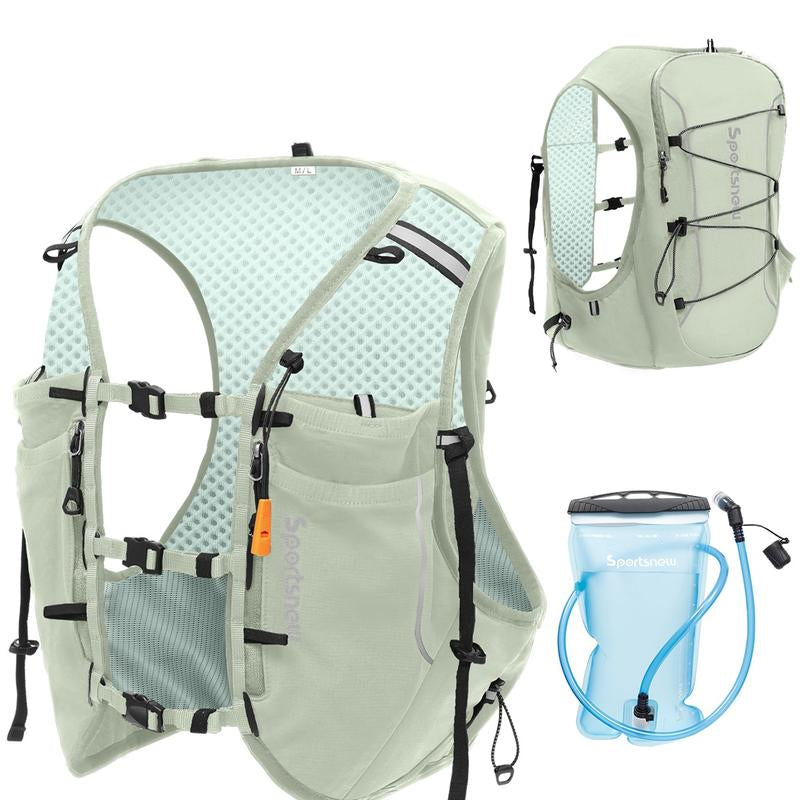 Sportsnew Hydration Vest 10L – Unisex Lightweight Running Backpack with 2L Bladder or 500Ml Soft Flasks, Waterproof Phone Pocket, Breathable Pack for Marathon, Trail Running, Hiking, Cycling